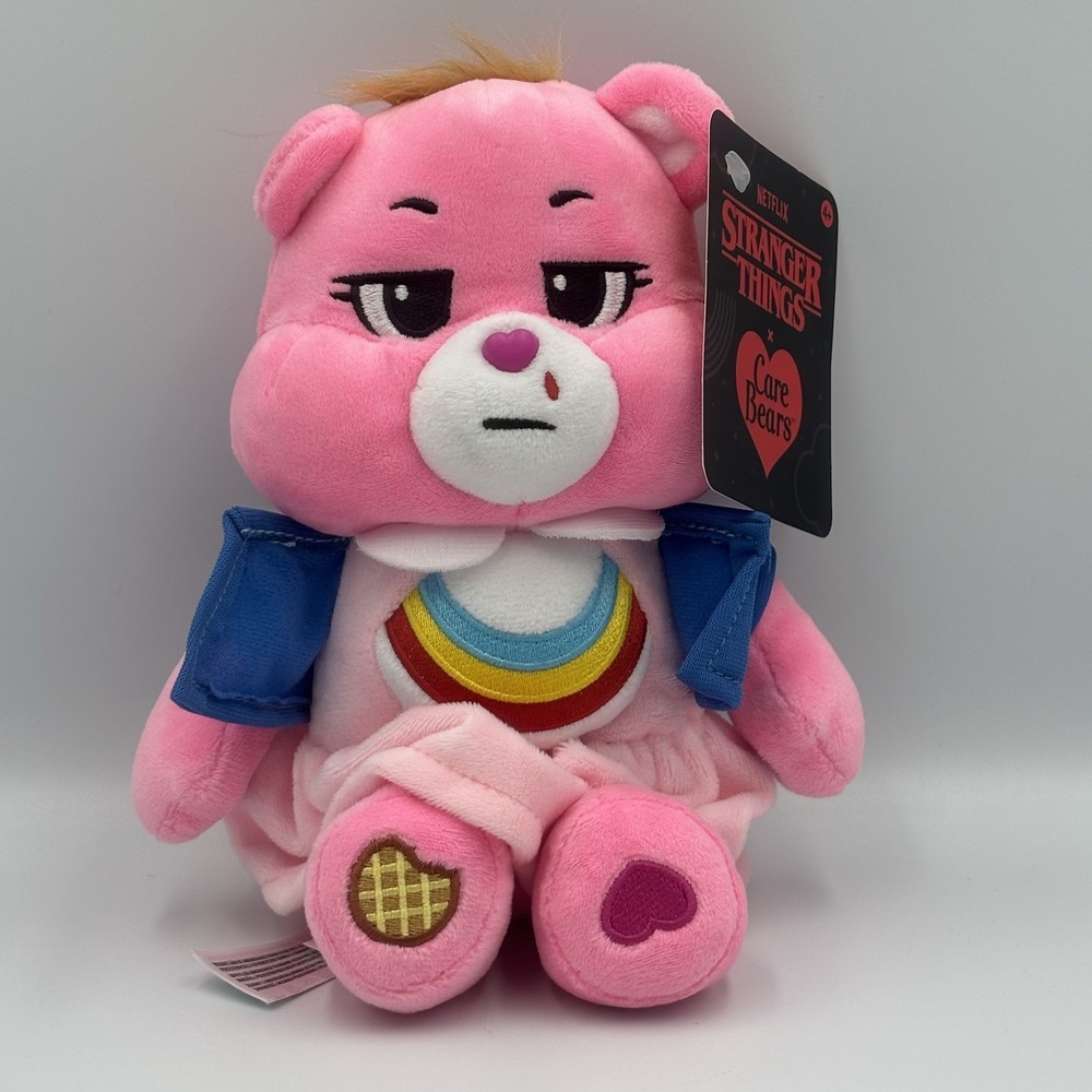Netflix Care Bears x Stranger‎ Things Cheer Bear as Eleven 9" Plush NWT